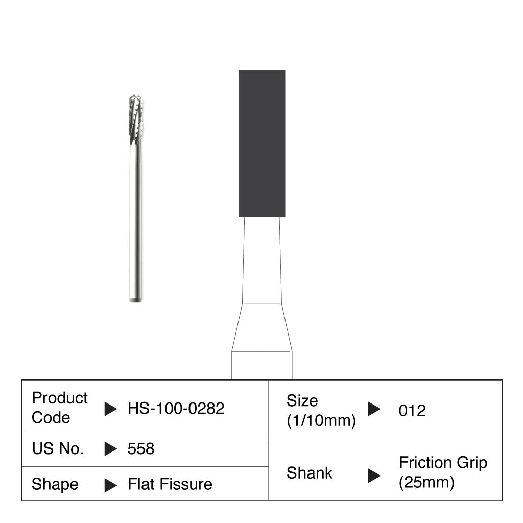 HS Carbide Bur Surgical Friction Grip Surgical Length 558 5/Pack