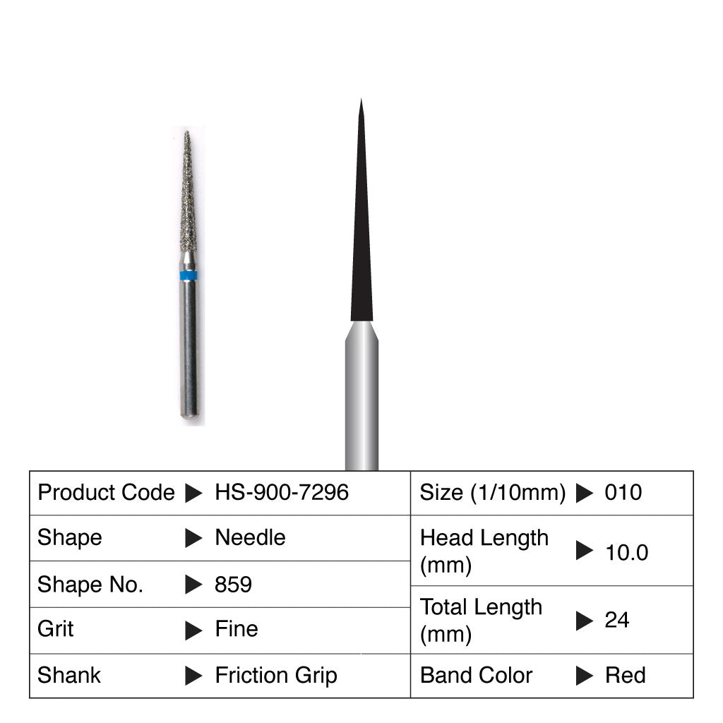 HS Maxima Diamond Bur Needle Friction Grip Fine 859-010F 5/Pack