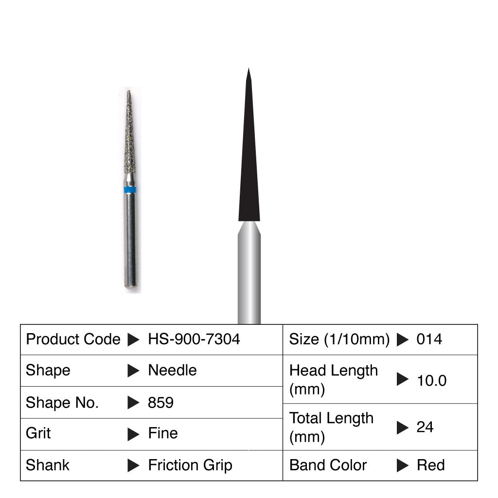 HS Maxima Diamond Bur Needle Friction Grip Fine 859-014F 5/Pack