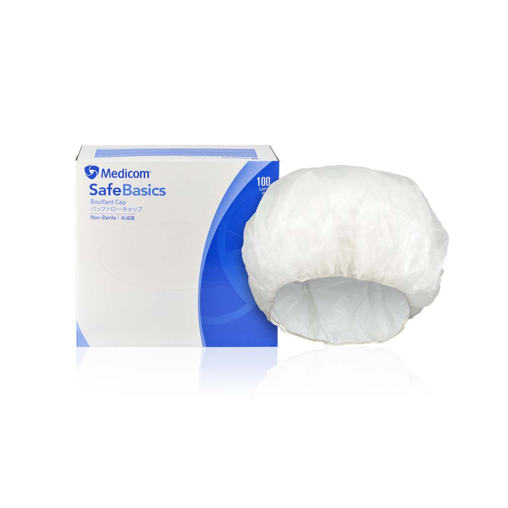 Medicom Safebasics Bouffant Cap 21&#39;&#39; White 100/box