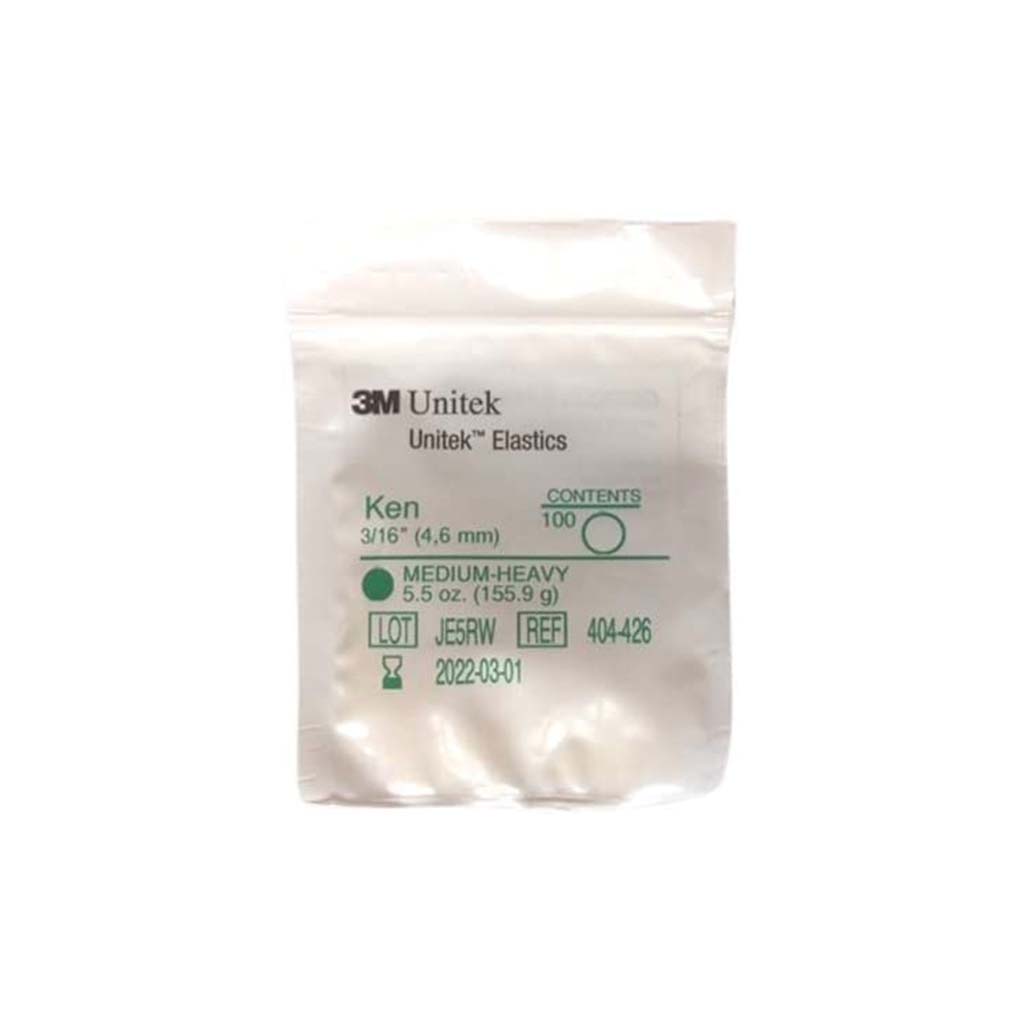 [HKIDEAS]3M Unitek Latex Intraoral Elastics-Ken, 3/16&quot;, 5.5oz Medium-Heavy, 30x100Pcs/Pack