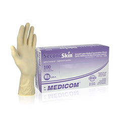 Medicom Second Skin Latex Gloves Powderfree M 100/Box - HSHK